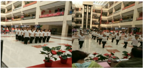 全民健身 快樂工作 青海物產 勇創(chuàng)輝煌 工投公司工會積極參加集團工間操選拔比賽